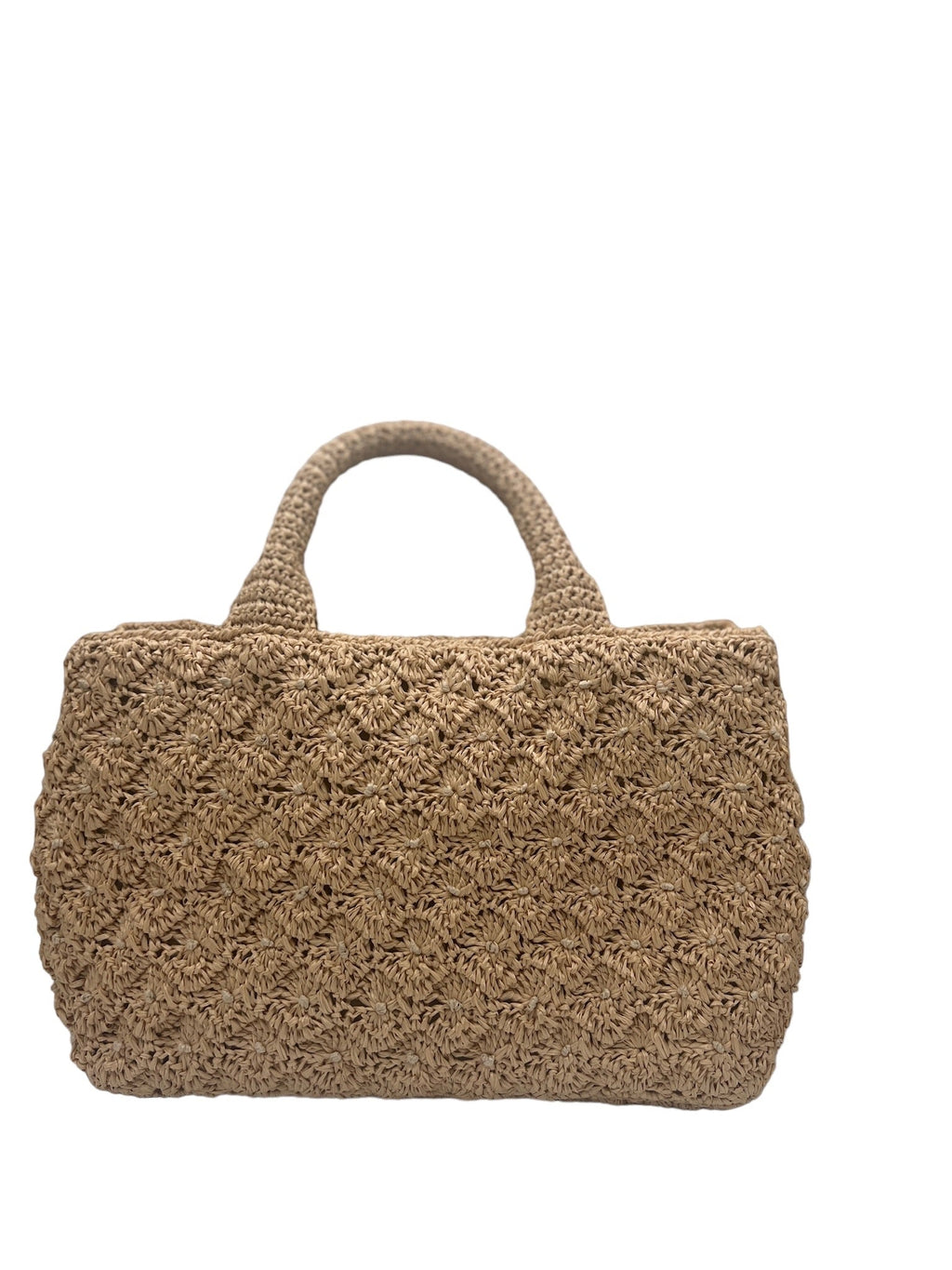 PRADA - Canapa Beige Raffia Tote Bag