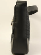 CELINE C Macadam Pattern Logo Plate Shoulder Bag Black