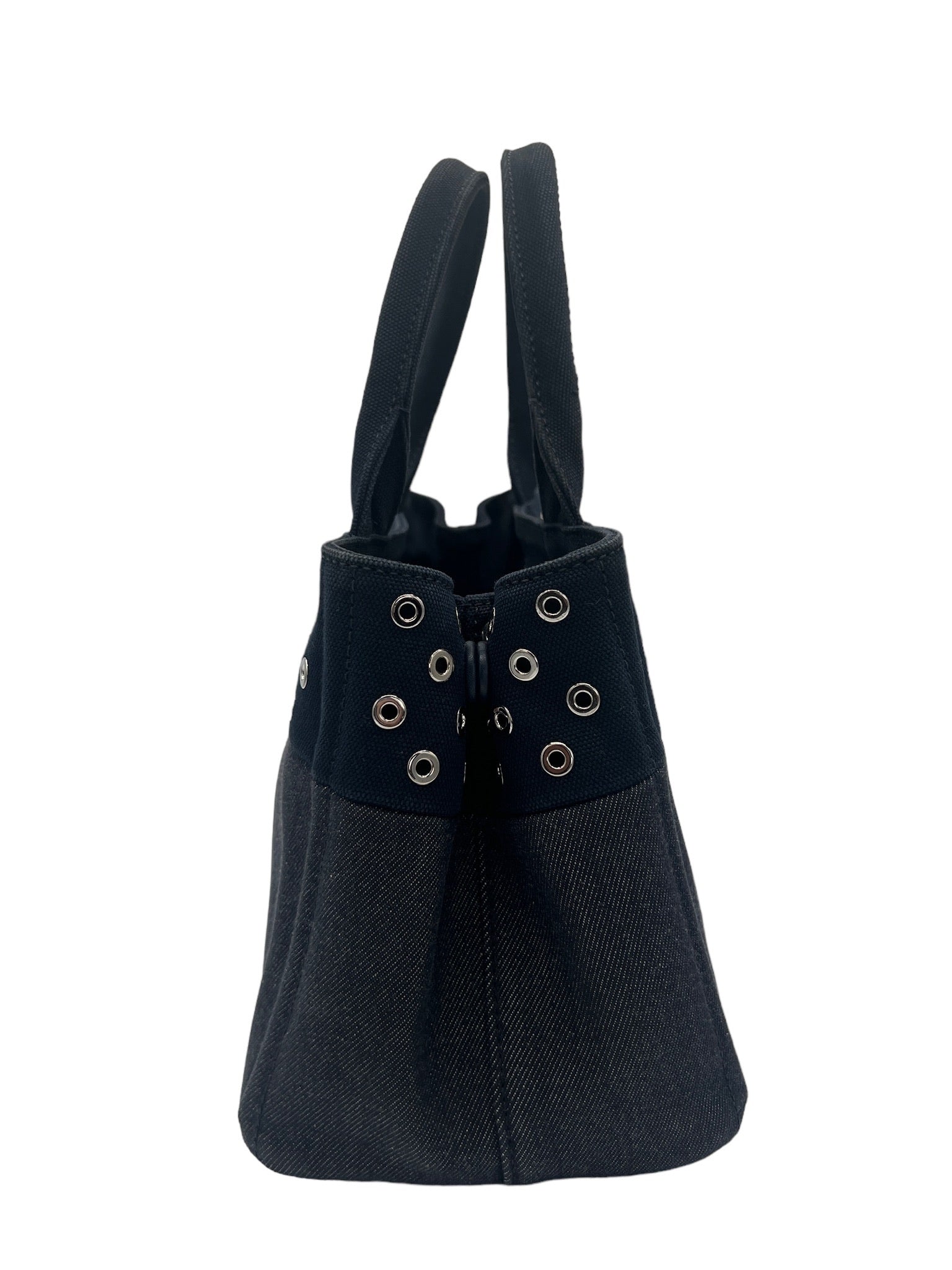 PRADA - Dark Navy Denim Canapa Tote Bag