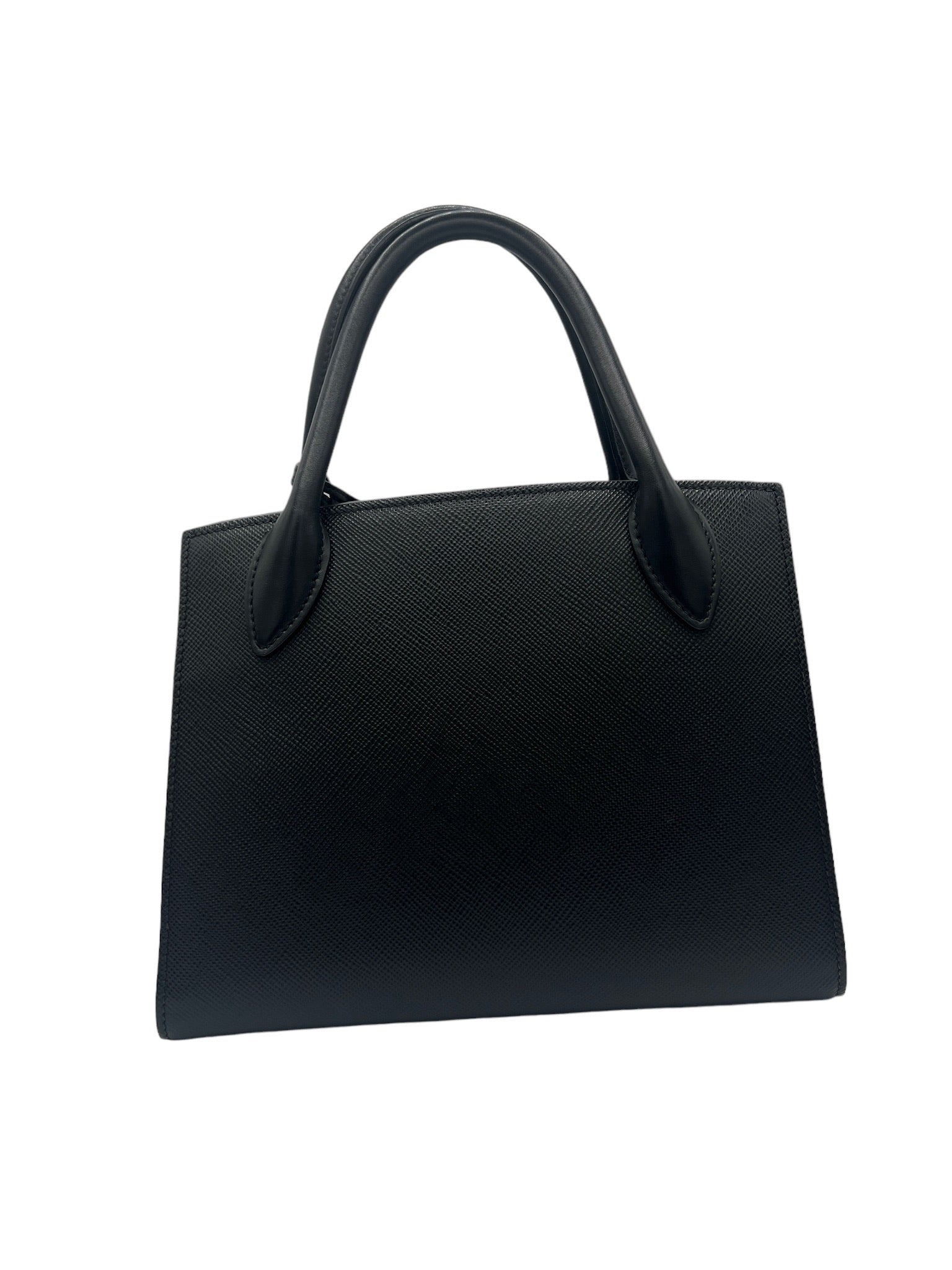 PRADA - Black Leather Monochrome Tote Bag