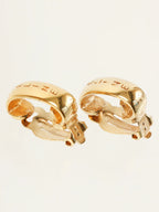 CELINE Logo Half Hoop Earrings Gold