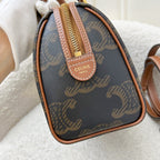 Celine Small Boston Bag in Triomphe Canvas, Calfskin and GHW (Model: 197582EIP.04LU)