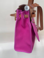 Hermes Vache Hunter Toile Herbag Zip 31 PM Magnolia Fauve Shoulder Bag