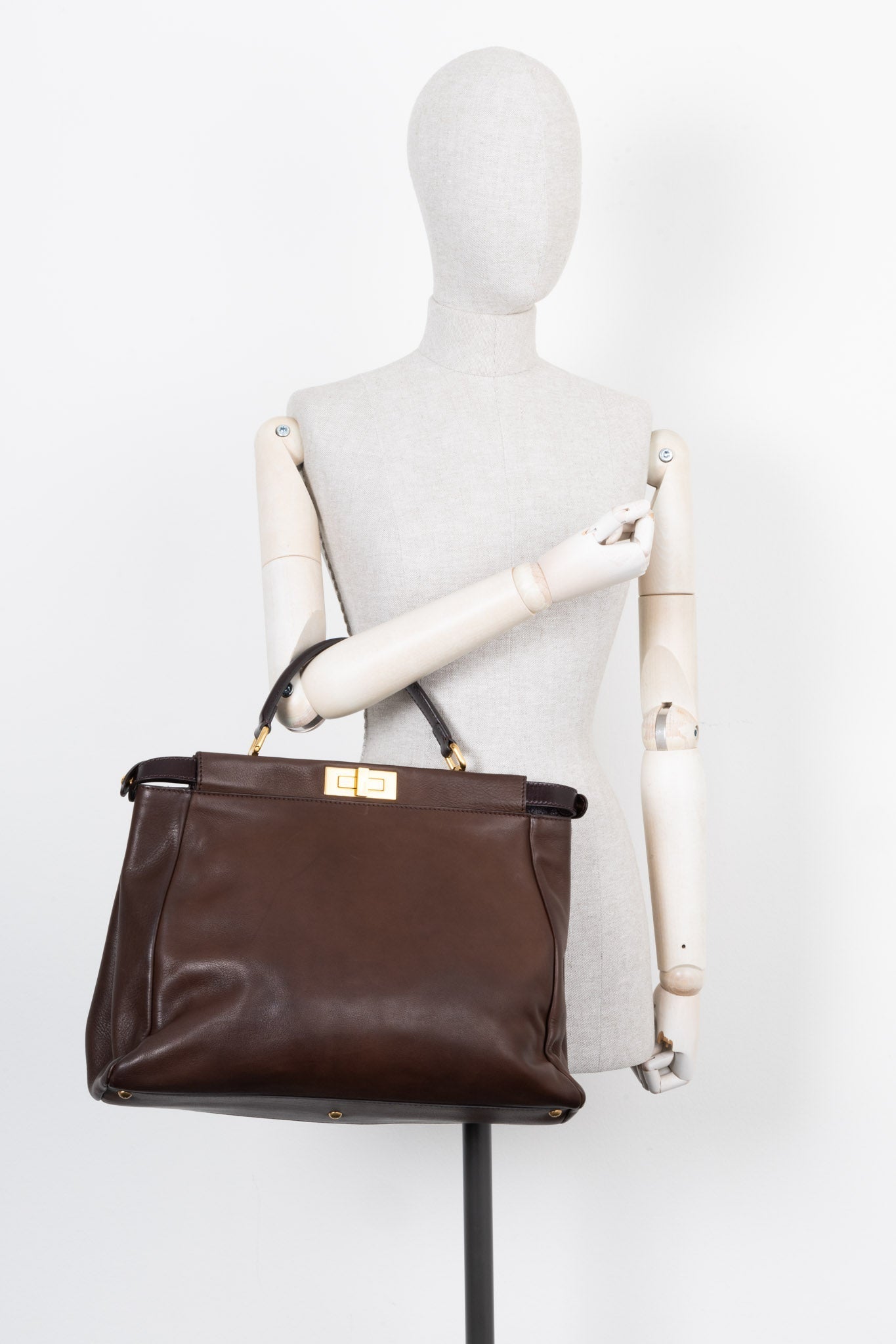 FENDI Peekaboo Large Brown Leather