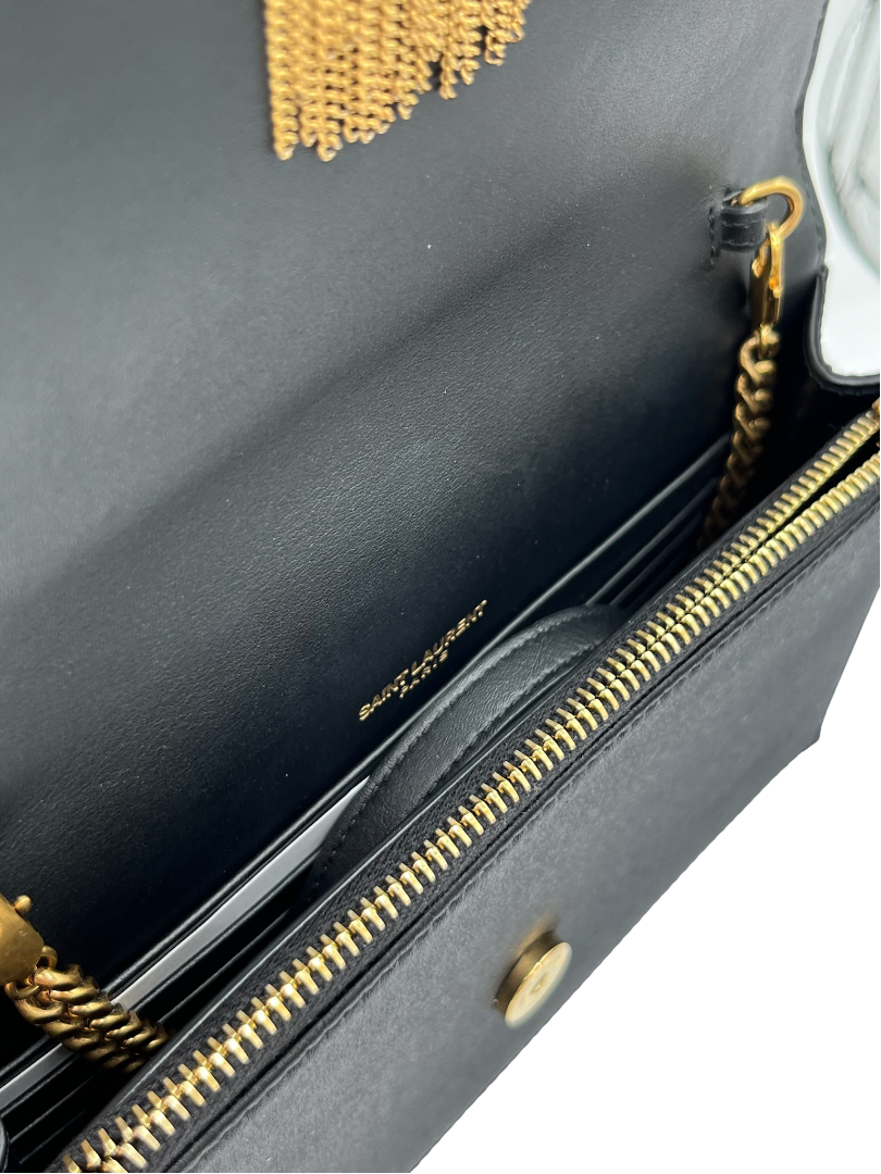 SAINT LAURENT - Black Kate Tassel Chain Bag
