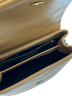 SAINT LAURENT- Calfskin Quilted Monogram Toy Loulou Satchel Camel
