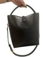 SAINT LAURENT - Black Smooth Leather Bucket Bag