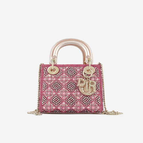 Dior Mini Lady Dior - Pink Crystal Beaded