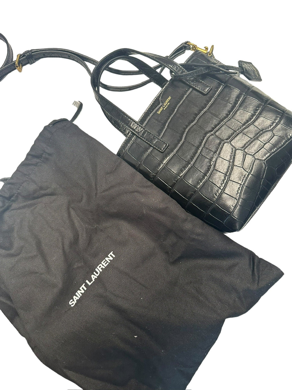 SAINT LAURENT - Mini Toy City Tote Black Embroidered