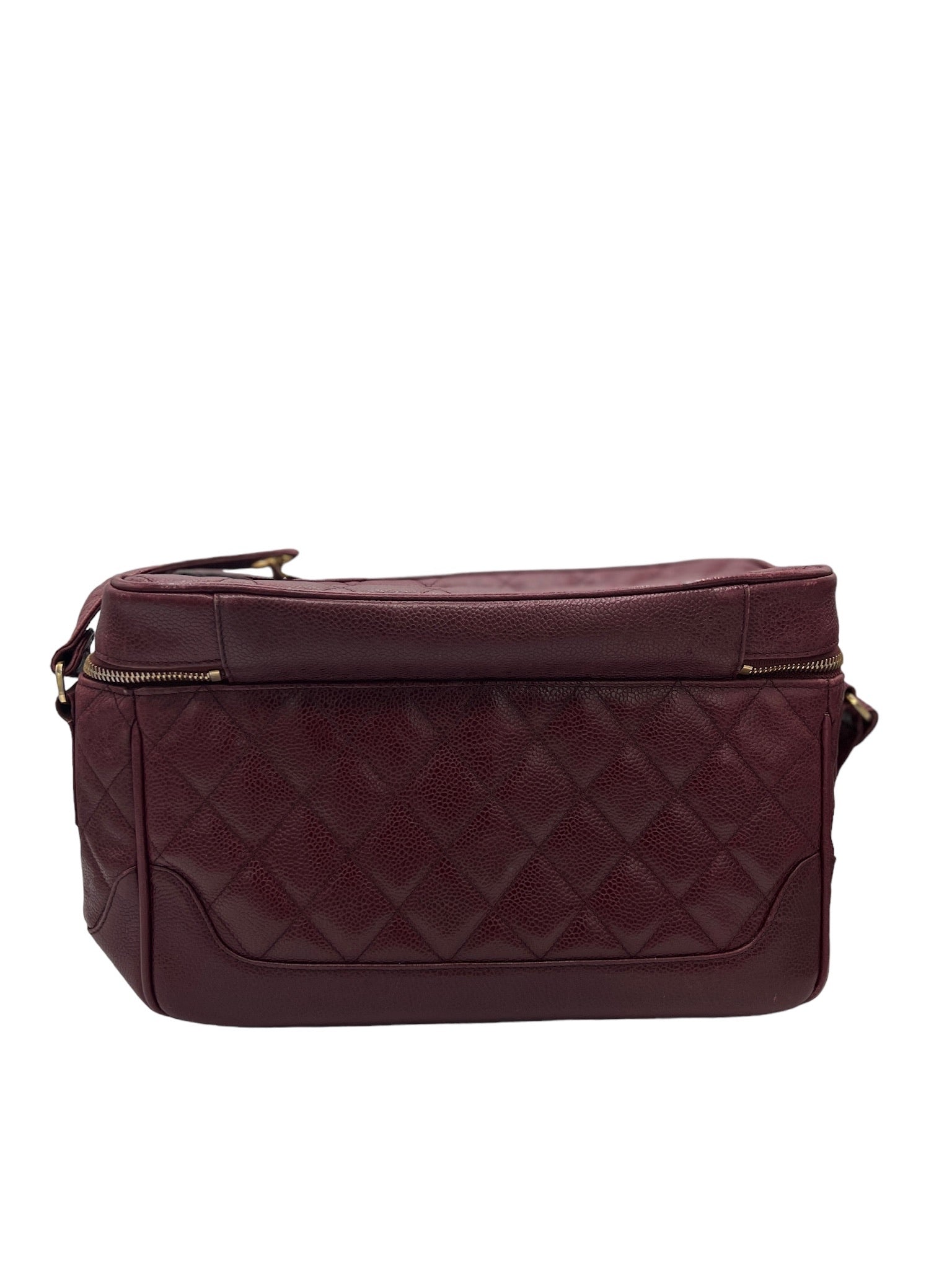 CHANEL - Large Quilted Caviar Zip Box Crossbody Bag