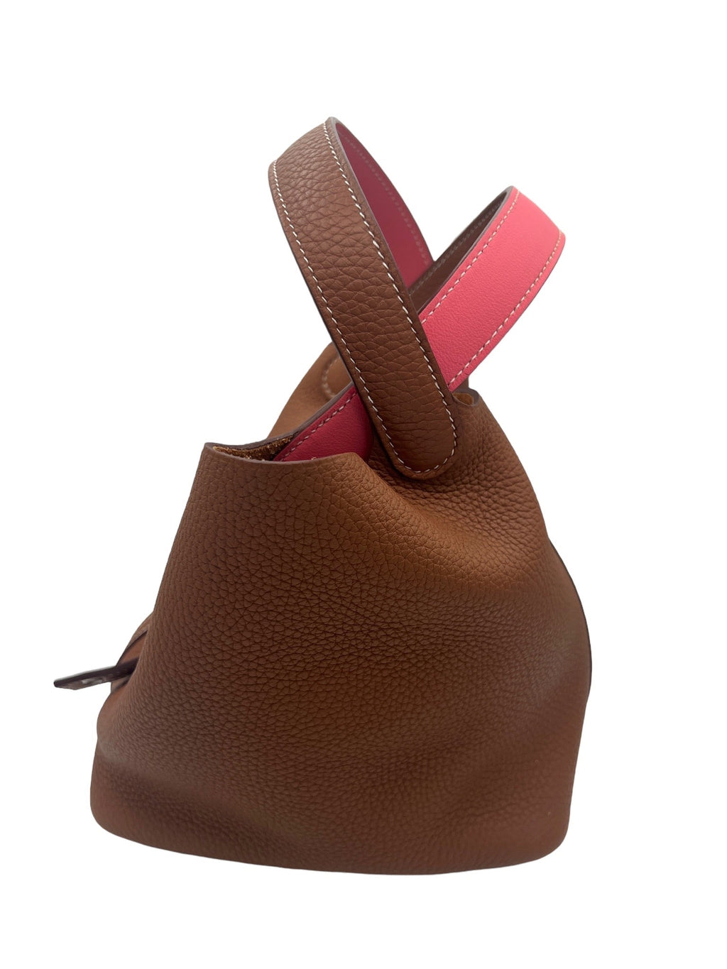 HERMES - Picotin Lock Ecrat Gold Rose Azalee Taurillon Clemence PM Handbag