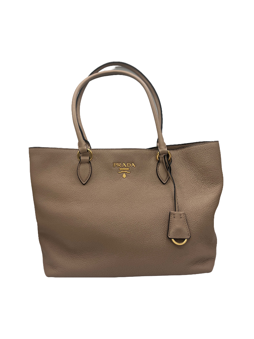 PRADA - Beige Leather Shoulder Bag