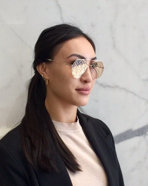 Fendi FFM0021S Eyeline, Gold/Light Brown