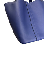 HERMES - Bleu Encre Brique Epsom Tressage De Cuir Picotin Lock 18 PHW