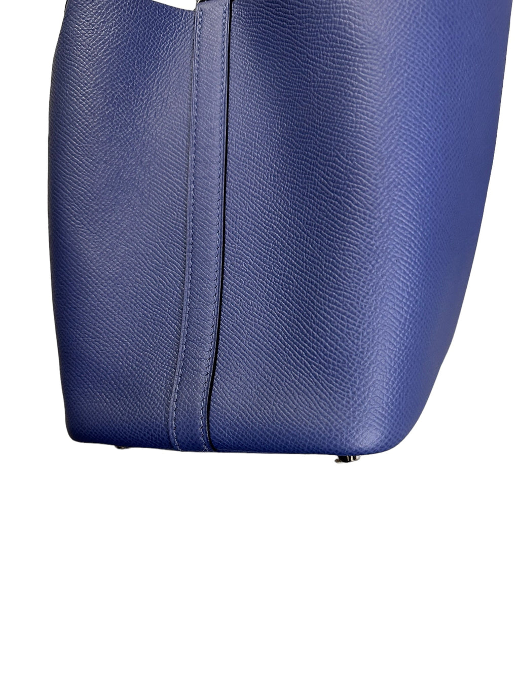 HERMES - Bleu Encre Brique Epsom Tressage De Cuir Picotin Lock 18 PHW