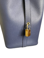 HERMES - Bleu Encre Brique Epsom Tressage De Cuir Picotin Lock 18 PHW