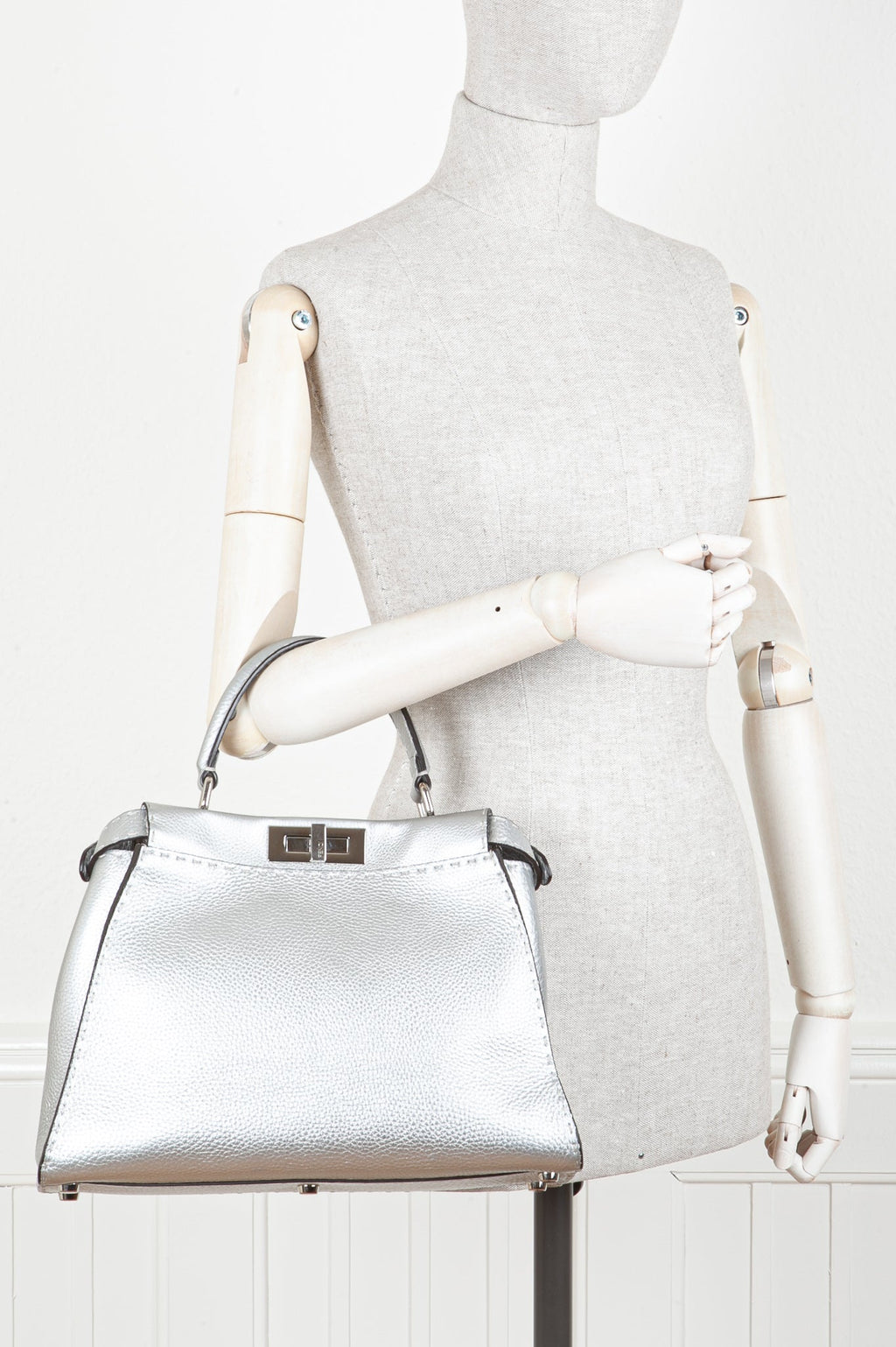 FENDI Peekaboo Medium Silver