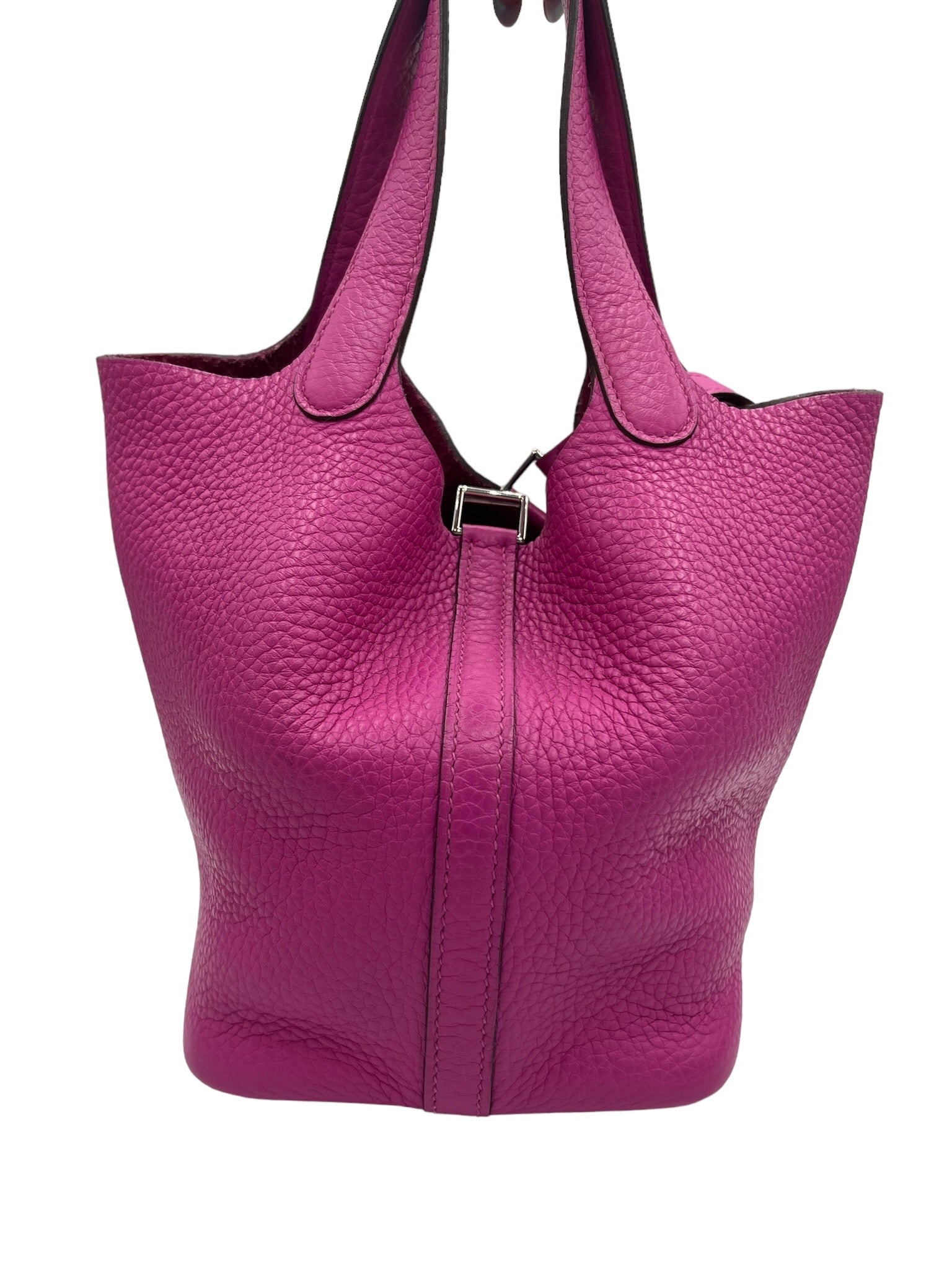 HERMES - Pink Taurillon Clemence Picotin Lock 18 Handbag