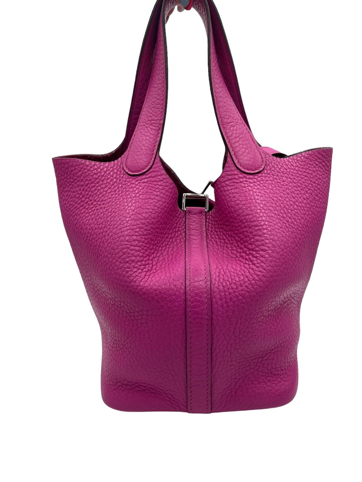 HERMES - Pink Taurillon Clemence Picotin Lock 18 Handbag