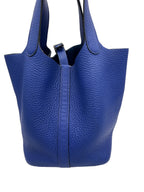 HERMES - Electric Blue Taurillon Clemence Picotin 18 Handbag