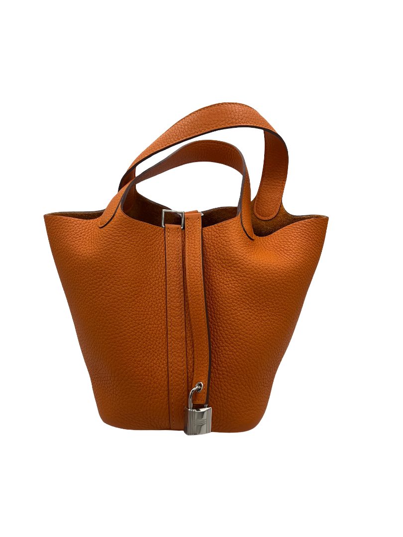 HERMES - Picotin Lock PM Apricot Taurillon Clemence