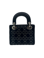 DIOR - Lady Dior Bag Crystal Embellished Cannage Quilt Satin Mini