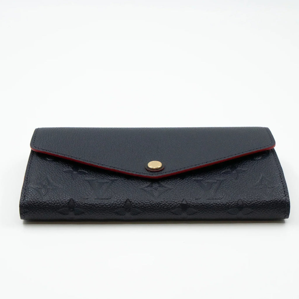 Louis Vuitton SARAH WALLET MONOGRAM EMPREINTE LEATHER 19CM BLACK RED