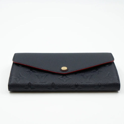 Louis Vuitton SARAH WALLET MONOGRAM EMPREINTE LEATHER 19CM BLACK RED