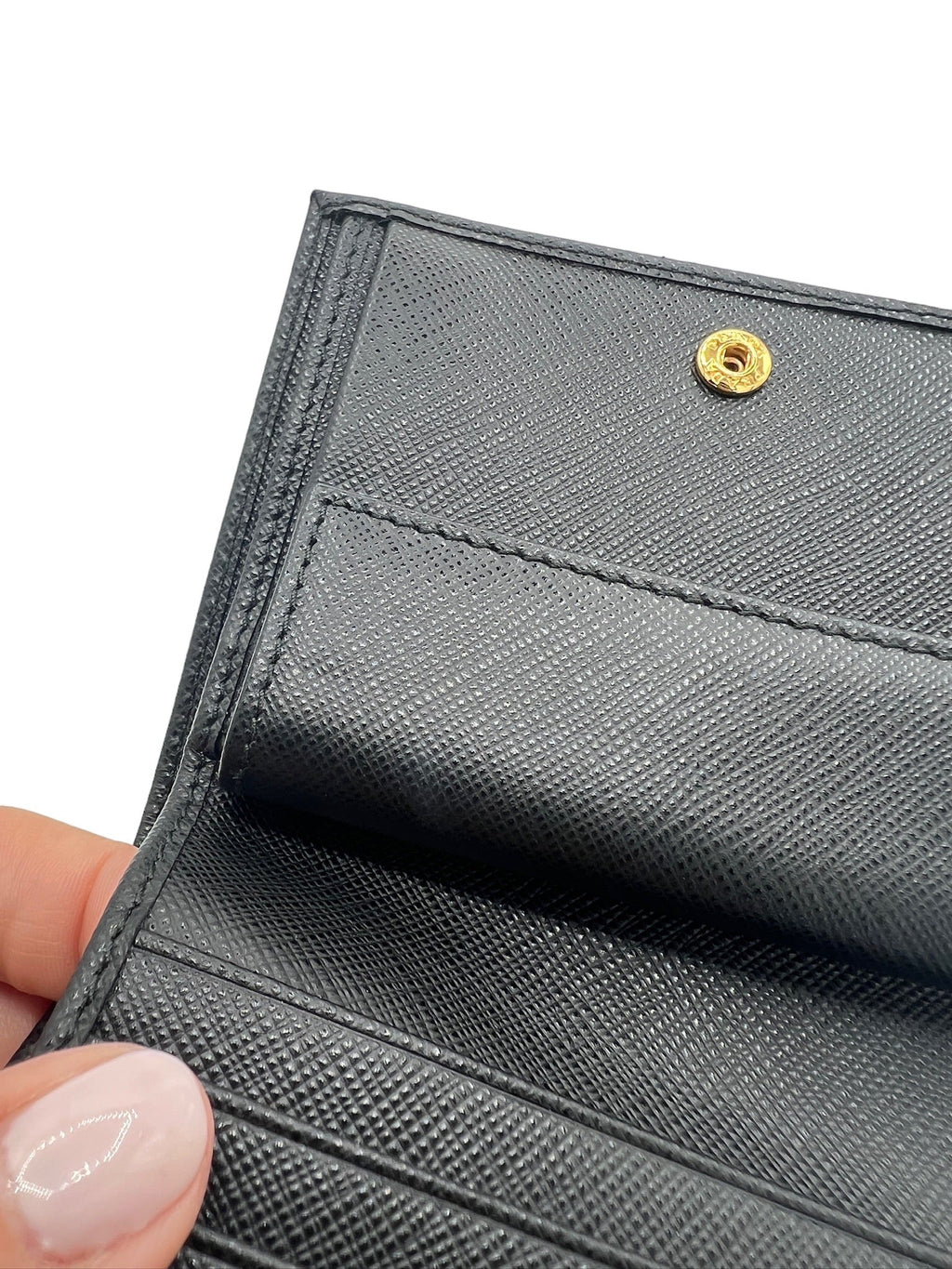 PRADA - Black Leather Bifold Wallet
