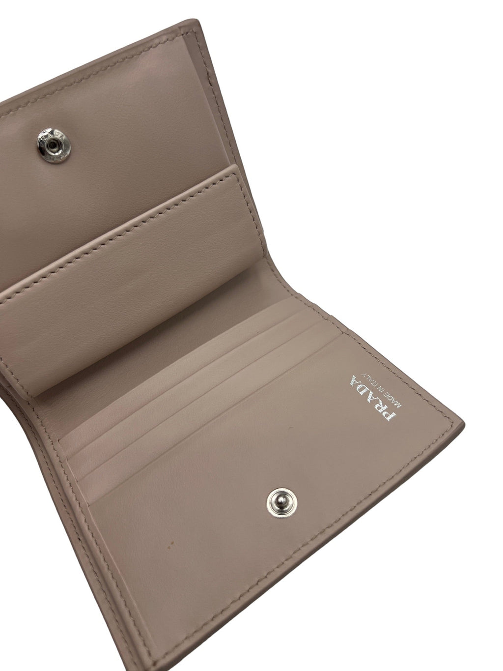 PRADA - Beige Leather Bifold Wallet