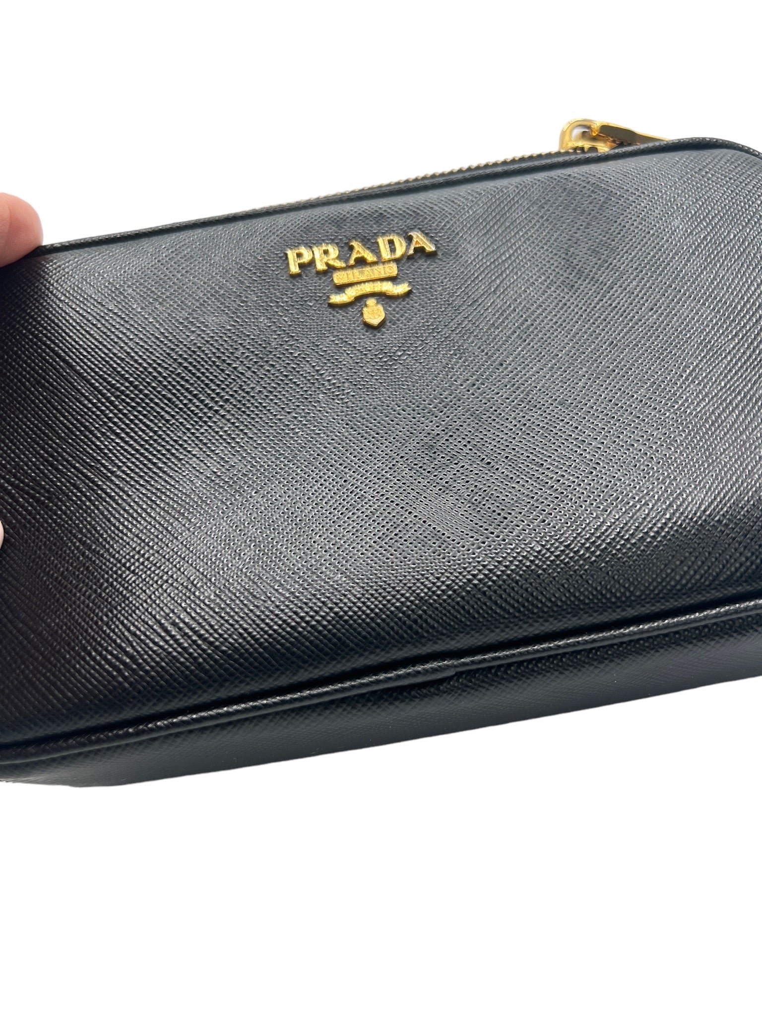 PRADA - Black Saffiano Leather Shoulder Bag