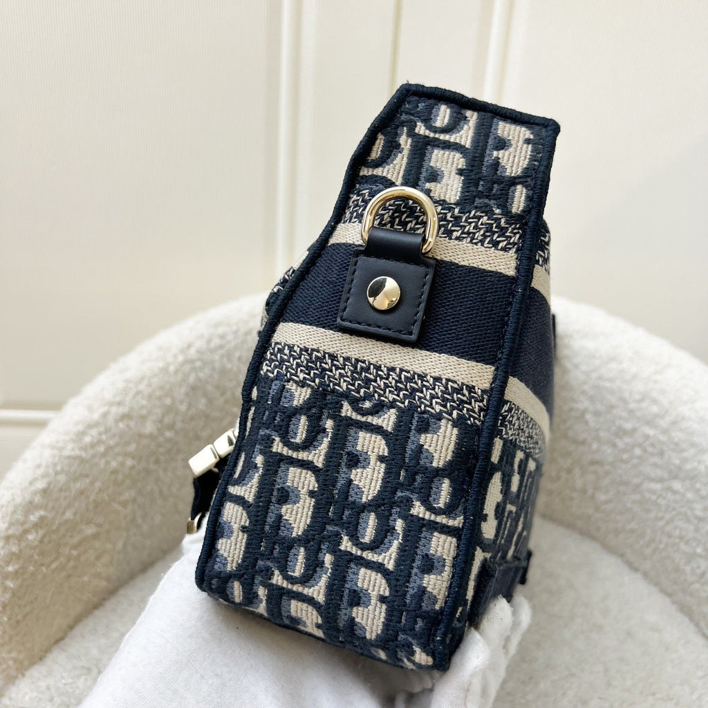 Dior Small Diorcamp Bag in Dark Blue Oblique Embroidery (Model: M1241ORIW, Colour: M928)