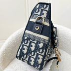 Dior Small Diorcamp Bag in Dark Blue Oblique Embroidery (Model: M1241ORIW, Colour: M928)