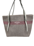 PRADA - Logo Belted Shopping Tote Canvas Medium