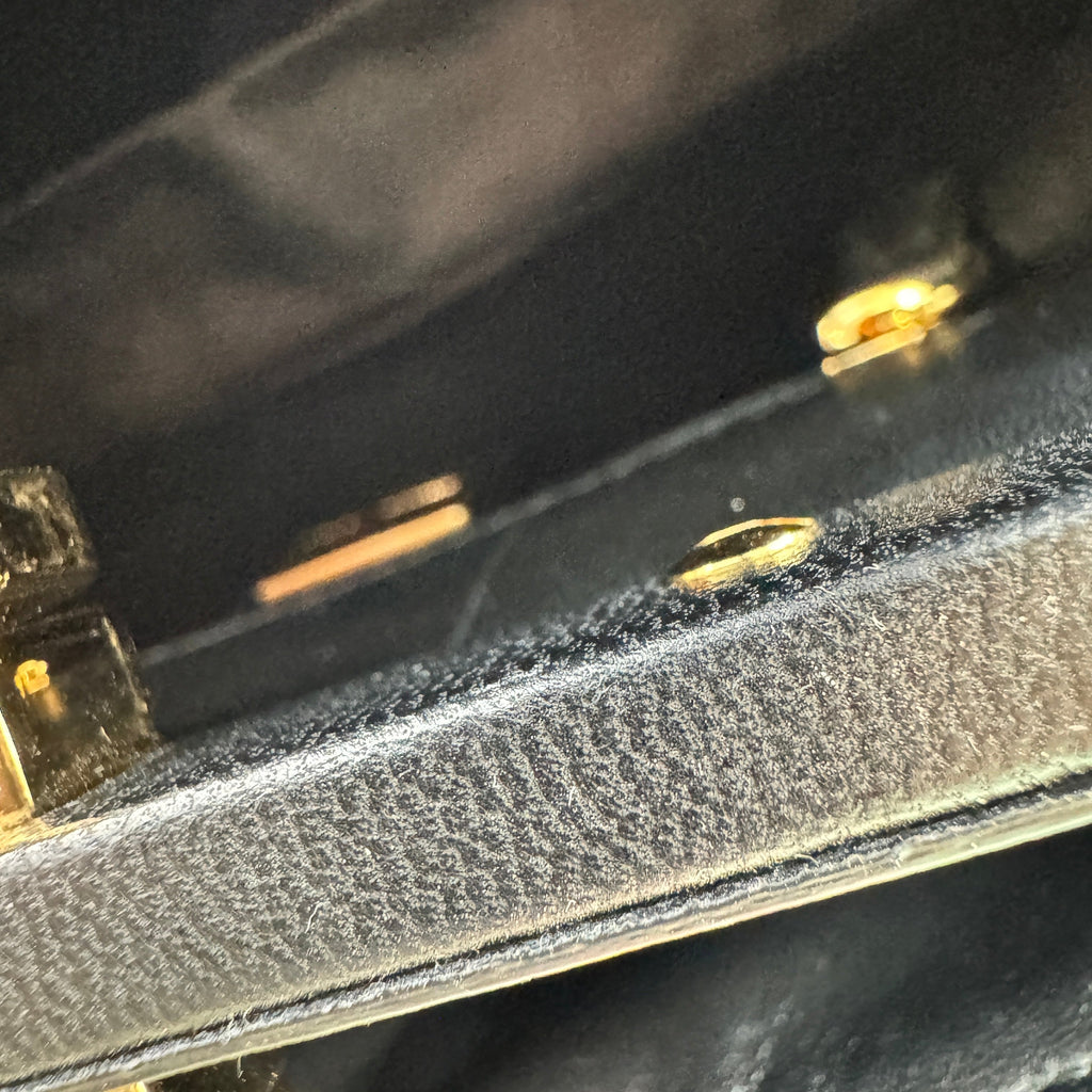 Fendi Black & Gold Mini Peekaboo Leather Bag TWS