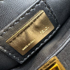 Fendi Black & Gold Mini Peekaboo Leather Bag TWS