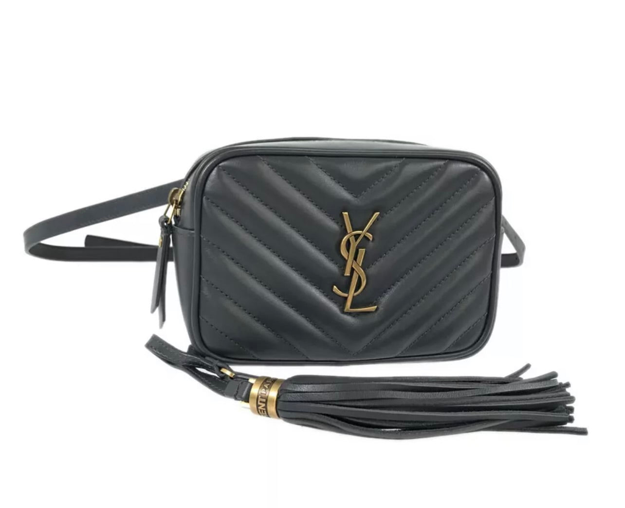 SAINT LAURENT Calfskin Matelasse Monogram Lou Belt Bag