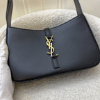 Saint Laurent YSL Le 5 à 7 Shoulder Bag in Black Smooth Calfskin and GHW