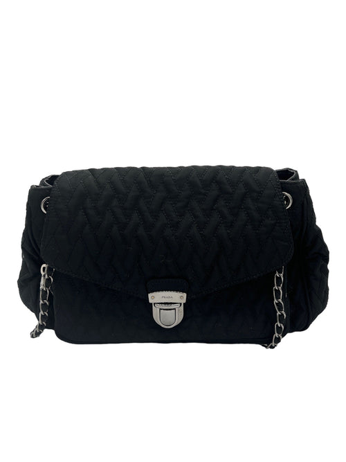 PRADA - Testudo Impact Shoulder Bag Black Nylon