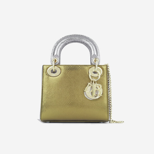 Dior Mini Lady Dior - Silver/Gold