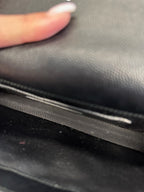 SAINT LAURENT - Black Grain De Poudre Kate Clutch