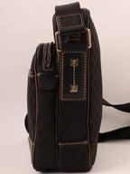 CELINE Macadam Pattern Shoulder Bag Black