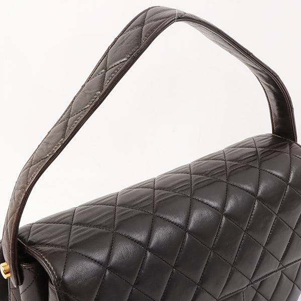 Chanel Around 1997 Made Double Face Classic Flap Top Handle Bag Black
