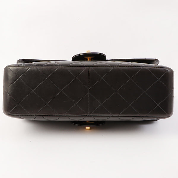 Chanel Around 1997 Made Double Face Classic Flap Top Handle Bag Black