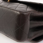 Chanel Around 1997 Made Double Face Classic Flap Top Handle Bag Black
