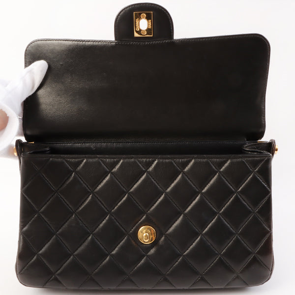 Chanel Around 1997 Made Double Face Classic Flap Top Handle Bag Black
