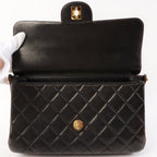 Chanel Around 1997 Made Double Face Classic Flap Top Handle Bag Black