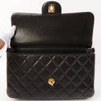 Chanel Around 1997 Made Double Face Classic Flap Top Handle Bag Black