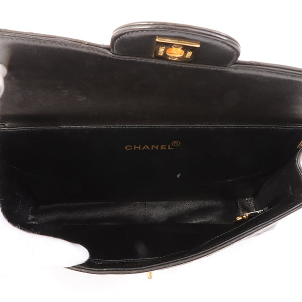 Chanel Around 1997 Made Double Face Classic Flap Top Handle Bag Black