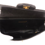 Chanel Around 1997 Made Double Face Classic Flap Top Handle Bag Black
